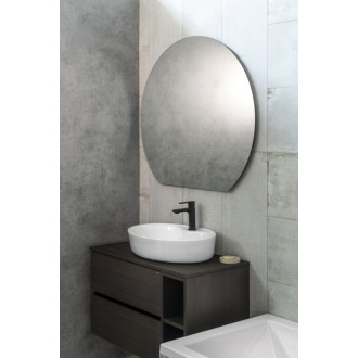 DARA CUT zrkadlo s LED podsvietením 20W, ø 100x90cm, vykurovacia fólia