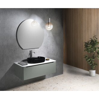 DARA CUT zrkadlo s LED podsvietením 20W, ø 100x90cm, vykurovacia fólia