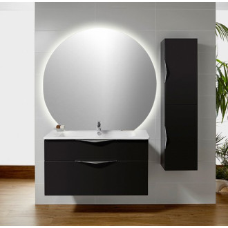 DARA CUT zrkadlo s LED podsvietením 20W, ø 100x90cm, vykurovacia fólia