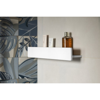 ABELINE polica s hrazdou rockstone 600mm, biela mat