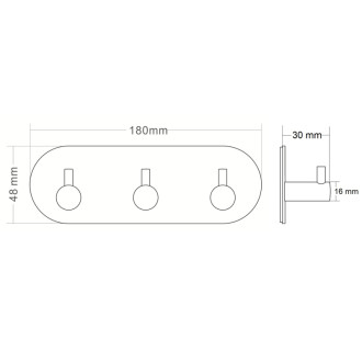 Samolepiaci trojháčik, okrúhly, čierna mat