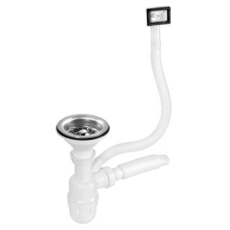 Drezový sifón, vrátane pilety, biela