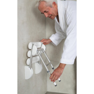 HANDICAP sklopné sedátko do sprchovacieho kúta, 36x25cm, biela