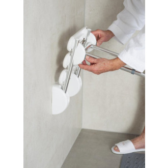 Podpera po sklopné sedátko do sprchového kúta, biela