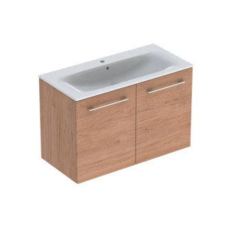 Kúpeľňová skrinka s umývadlom Geberit Selnova 100x50,2x65,2 cm orech hickory svetlý 501.263.00.1