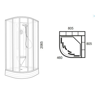 Sprchový box Supernova ASBKP6 (ASBKP6 80x80, biela+transparent (4 diely))