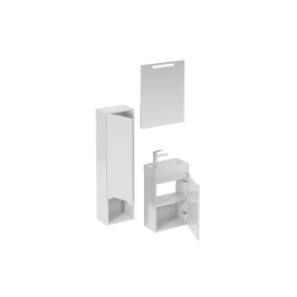 Kúpeľňová zostava s umývadlom vrátane umývadlovej batérie, vtoku a sifónu Naturel Stilla biela lesk KSETSTILLA022