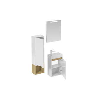 Kúpeľňová zostava s umývadlom vrátane umývadlovej batérie, vtoku a sifónu Naturel Stilla biela lesk KSETSTILLA020