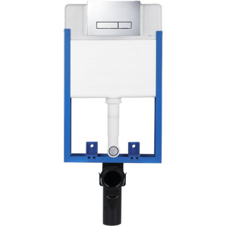 CERANO - Kompletný podomietkový WC set Lite/Cesso - čierna matná - WC tlačidlo Slim, chróm - na zamurovanie - 49x36 cm