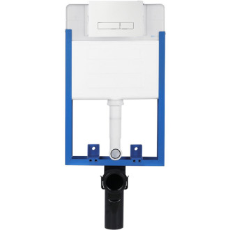 CERANO - Kompletný podomietkový WC set Lite/Verde - biela matná - WC tlačidlo Slim, biele - na zamurovanie - 49x36 cm