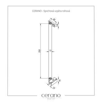 CERANO - Sprchová vzpera Onyx - rohová - čierna matná