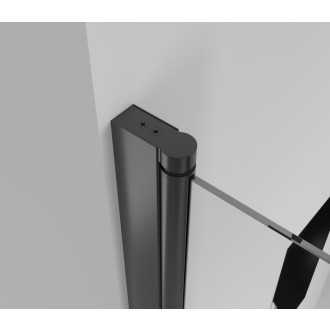 CERANO - Sprchovací kút Antelo L/P - 6 mm - čierna matná, transparentné sklo - 110x40x190 cm - otočný