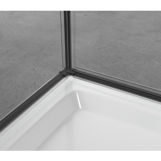 CERANO - Sprchovací kút Antelo L/P - 6 mm - čierna matná, transparentné sklo - 110x40x190 cm - otočný