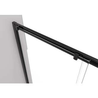 CERANO - Sprchovací kút Varone LINE Ľ/P - 6 mm - čierna matná, transparentné sklo - 140x90x195 cm - posuvný