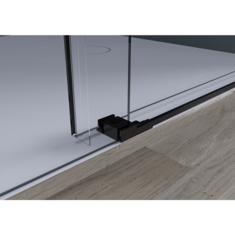 CERANO - Sprchové posuvné dvere Santoro Ľ/P - 8 mm - čierna matná, transparentné sklo - 100x195 cm