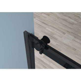 CERANO - Sprchové posuvné dvere Santoro Ľ/P - 8 mm - čierna matná, transparentné sklo - 100x195 cm