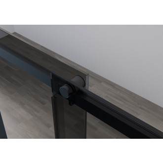 CERANO - Sprchovací kút Santoro Ľ/P - 8 mm - čierna matná, grafitové sklo - 130x80x195 cm - posuvný