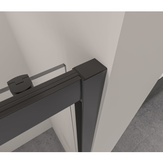 CERANO - Sprchové posuvné dvere Varone LINE Ľ/P - 6 mm - čierna matná, transparentné sklo - 160x195 cm