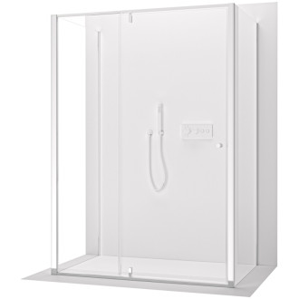 CERANO - Trostenný sprchovací kút Santini UL/P - 6 mm - chróm, transparentné sklo - 100x100x195 cm - pivotový