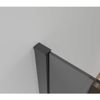 CERANO - Trostenný sprchovací kút Varone LINE UL/P - 6 mm - čierna matná, grafitové sklo - 90x70x195 cm - posuvný