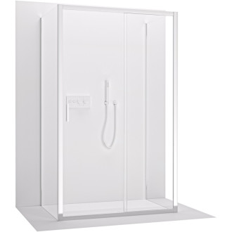 CERANO - Trostenný sprchovací kút Varone LINE UL/P - 6 mm - chróm, transparentné sklo - 90x90x195 cm - posuvný