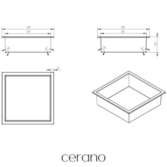 CERANO - Zápustná polička/nika s okrajom do obkladu - nerezová - 30x30x10 cm