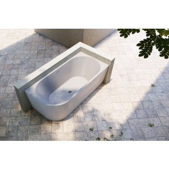 CERANO - Voľne stojaca akrylátová vaňa Bianco, pravá - biela matná - 170x80 cm