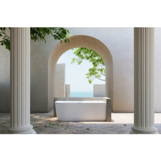 CERANO - Voľne stojaca akrylátová vaňa Bianco, pravá - biela matná - 170x80 cm