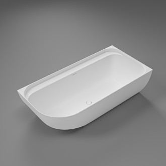 CERANO - Voľne stojaca vaňa z liateho mramoru Valeria, pravá - biela matná - 170x82 cm