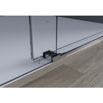 CERANO - Sprchové posuvné dvere Santoro - ľavá - 6 mm - čierna matná, mliečne sklo - 140x195 cm