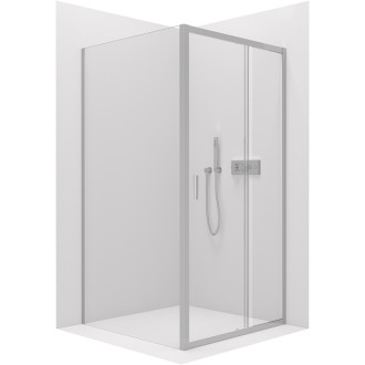 CERANO - Sprchovací kút Varone LINE Ľ/P - 6 mm - čierna matná, mliečne sklo - 100x100 cm - posuvný