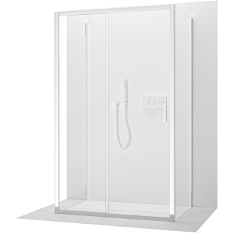 CERANO - Trostenný sprchovací kút Varone LINE UL/P - 6 mm - chróm, mliečne sklo - 120x70 cm - posuvný