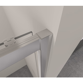 CERANO - Sprchové posuvné dvere Varone LINE Ľ/P - 6 mm - čierna matná, mliečne sklo - 150x195 cm