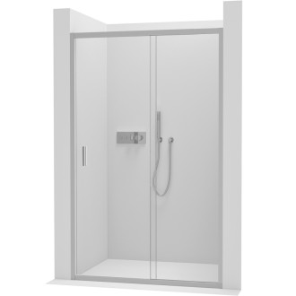 CERANO - Sprchové posuvné dvere Varone LINE Ľ/P - 6 mm - čierna matná, mliečne sklo - 160x195 cm