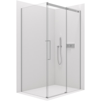 CERANO - Sprchovací kút Lantono - ľavá - 8 mm - Soft-Close - čierna matná, mliečne sklo - 120x70 cm - posuvný