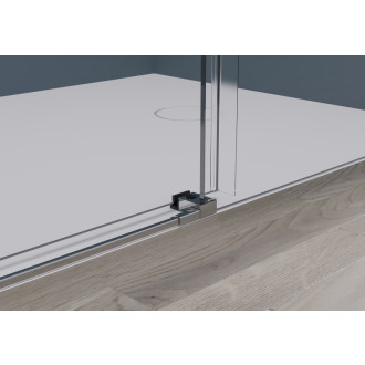 CERANO - Sprchovací kút Santoro - pravá - 6 mm - čierna matná, mliečne sklo - 100x90 cm - posuvný