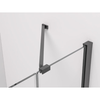 CERANO - Sprchové 2-krídlové pántové dvere Marino L/P - 6 mm - čierna matná, transparentné sklo - 110x90x190 cm