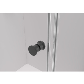 CERANO - Sprchové 2-krídlové pántové dvere Marino L/P - 6 mm - čierna matná, transparentné sklo - 110x90x190 cm