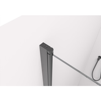 CERANO - Sprchové 2-krídlové pántové dvere Marino L/P - 6 mm - čierna matná, transparentné sklo - 90x90x190 cm