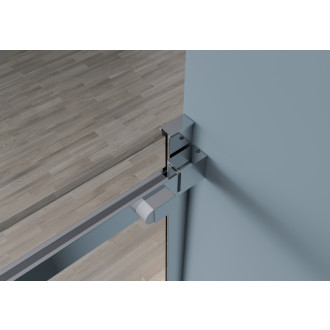 CERANO - Sprchové posuvné dvere Santoro - ľavá - 6 mm - čierna matná, mliečne sklo - 110x195 cm