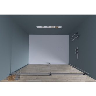 CERANO - Sprchové posuvné dvere Santoro - ľavá - 6 mm - chróm, mliečne sklo - 100x195 cm