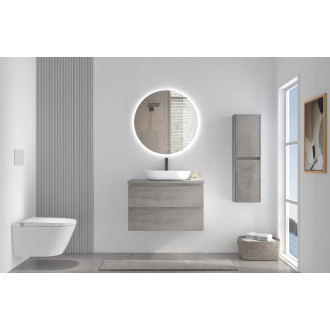 CERANO - Kúpeľňová skrinka Carole s doskou pod umývadlo - 36 mm - betónovo šedá - 81x51,6x46,5 cm