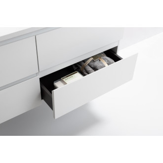 CERANO - Kúpeľňová skrinka Carole s doskou pod umývadlo - 36 mm - biela matná - 121x51,6x46,5 cm