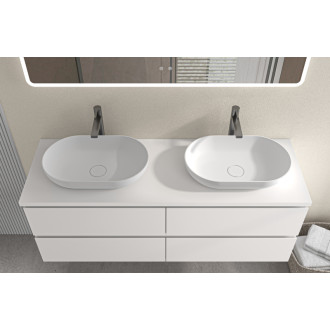 CERANO - Kúpeľňová skrinka Carole s doskou pod umývadlo - 36 mm - biela matná - 121x51,6x46,5 cm