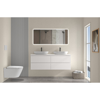 CERANO - Kúpeľňová skrinka Carole s doskou pod umývadlo - 36 mm - biela matná - 121x51,6x46,5 cm