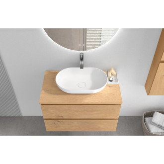 CERANO - Kúpeľňová skrinka Carole s doskou pod umývadlo - 36 mm - dub medový - 61x51, 6x46, 5 cm