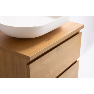 CERANO - Kúpeľňová skrinka Carole s doskou pod umývadlo - 36 mm - dub medový - 61x51, 6x46, 5 cm