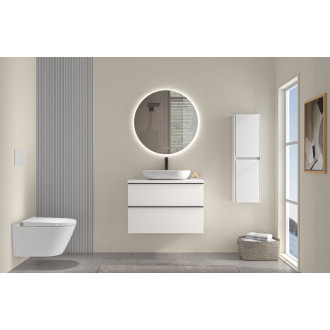 CERANO - Kúpeľňová skrinka pod umývadlo s úchytkou/doskou pod umývadlo Velora - 36 mm - biela matná, čierna úchytka - 99x53x46 cm