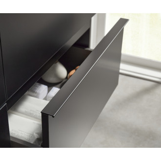 CERANO - Kúpeľňová skrinka pod umývadlo s úchytkou/doskou pod umývadlo Velora - 36 mm - čierna matná, čierna úchytka - 59x53x46 cm