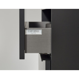 CERANO - Kúpeľňová skrinka pod umývadlo s úchytkou/doskou pod umývadlo Velora - 36 mm - čierna matná, čierna úchytka - 99x53x46 cm